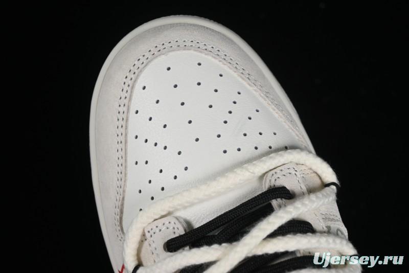 Nike SB Dunk Low LV Collaboration Anniversary Customized Sneakers in Off-White Black Swoosh Triple Floral - SJ2068-235