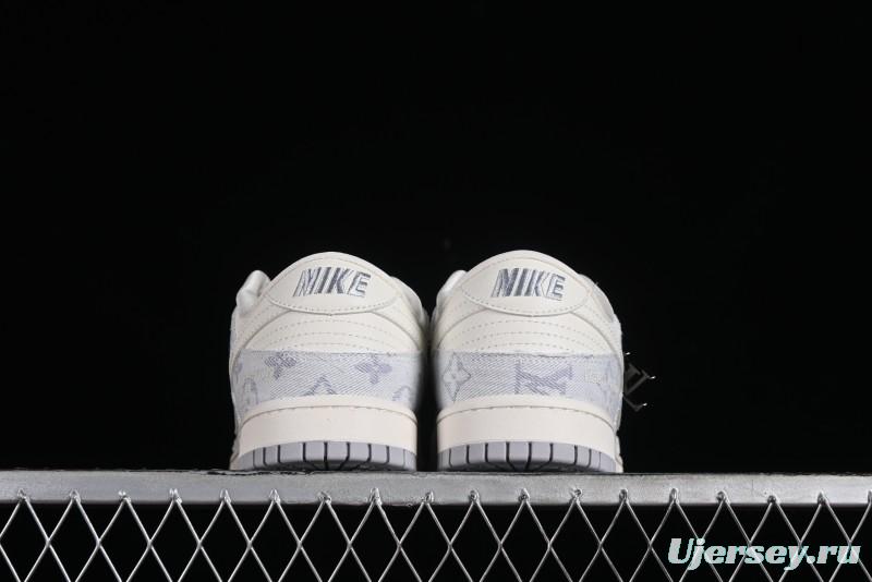 Nike SB Dunk Low LV Collaboration - Tie-Dye Denim Glow in the Dark Anniversary Custom Low-Top Casual Sneakers - FC1688-192