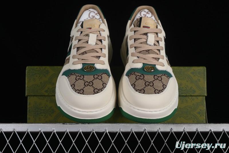 Gucci Chunky B Screener GG Casual Sneakers in Beige and Ebony GG Canvas with Leather Trim - 9Y9209666