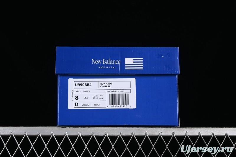 New Balance 990 Series Premium USA-Made Retro Running Shoes with Carbon Midsole - U990BB4