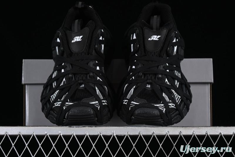 Balenciaga Phantom Sneaker 10th Generation Lace-Up Running Shoes with Transparent Heel Strap - W3XL11090