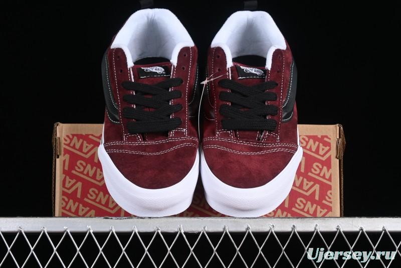 Vans Classics Knu Skool Chunky Tongue Retro Sneakers in Wine Red - VN0009QC02Y
