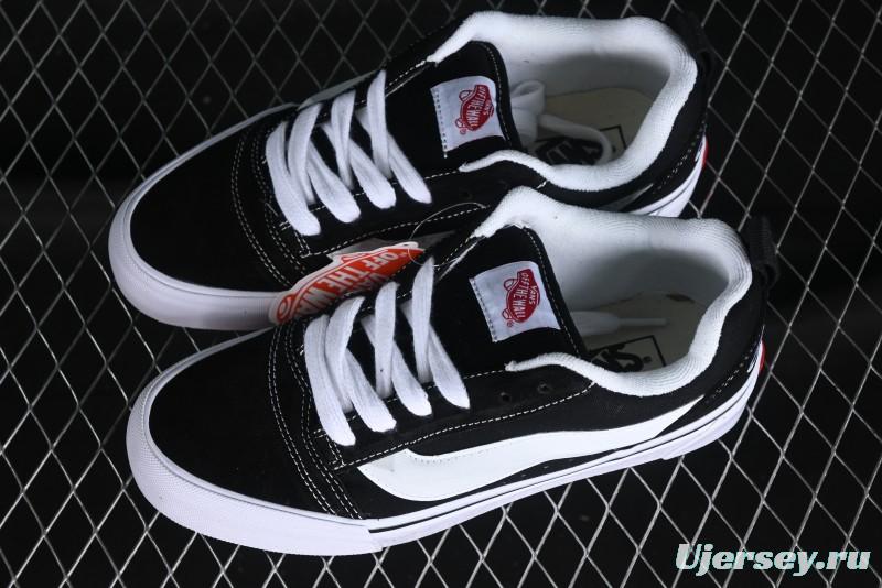 Vans Classics Knu Skool Coca-Cola Collaboration Black White Embroidery Chunky Tongue Sneakers - VN0009QC6BTI