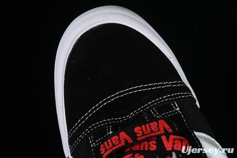 Vans Classics Knu Skool Patchwork Letter Lace-Up Chunky Tongue Platform Sneakers - VN0009QCBLK