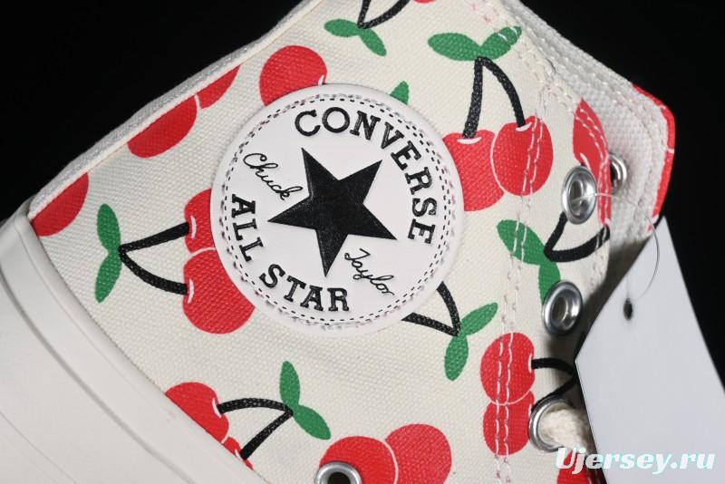 Converse Chuck 1970s Official Cherry Embroidery Platform Vulcanized Canvas Sneakers - A08096C