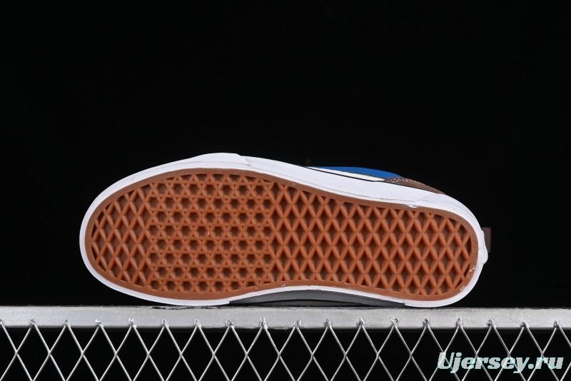 Vans Classics Knu Skool White Blue Brown Colorblock Chunky Tongue Skate Shoes - VN0009QCDMV