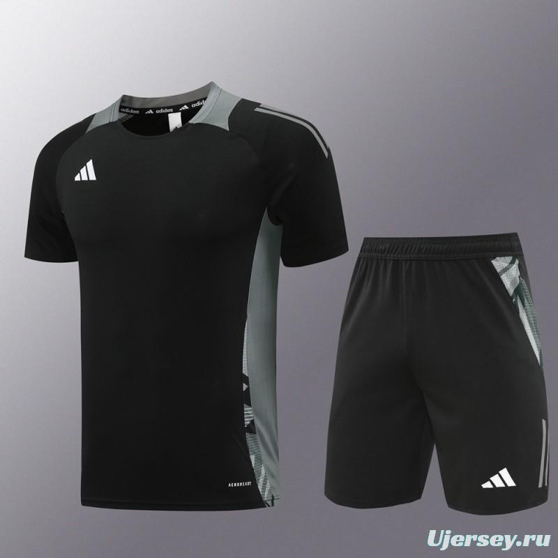 24/25 Adidas Black Short Sleeve Jersey+Shorts