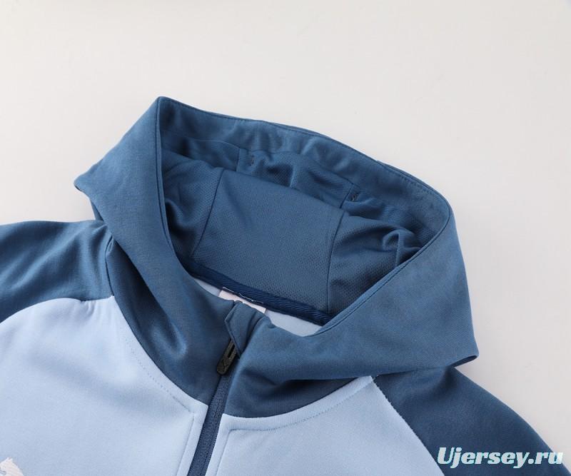 24/25 Manchester City Light Blue Hoodie Full Zipper Jacket +Long Pants