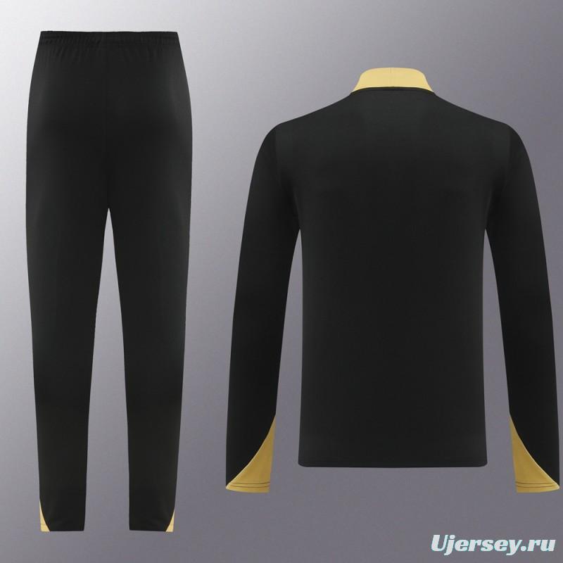 24/25 Nike Black/Golden Half Zipper Jacket+Long Pants