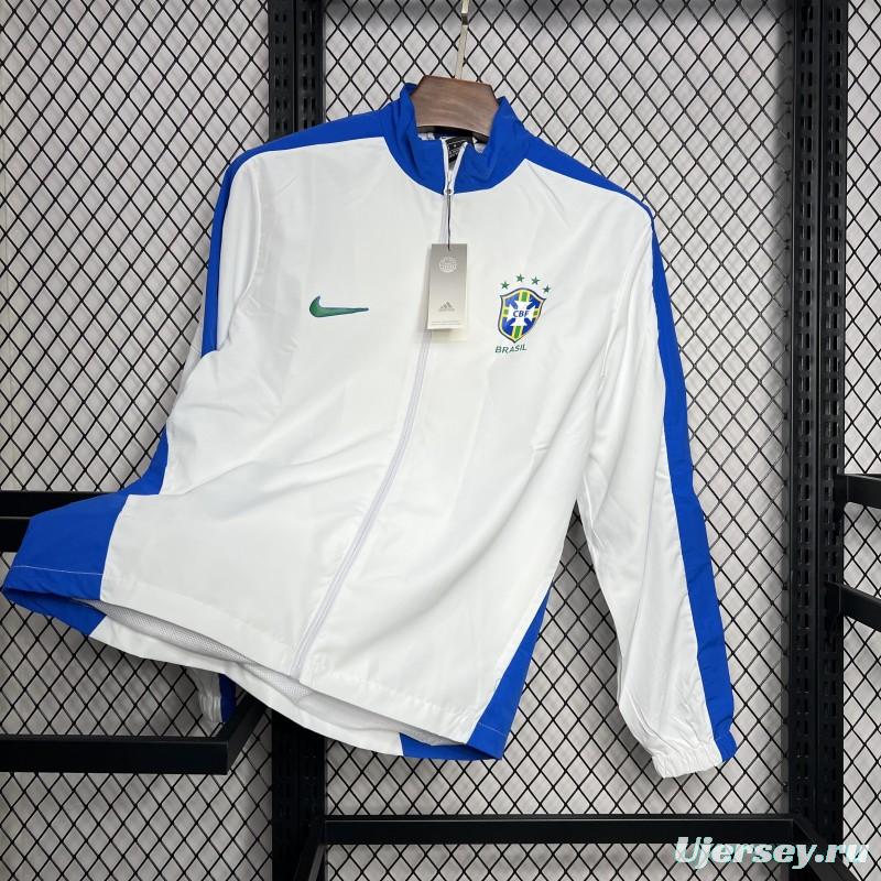 Retro 1994 Brazil White Windbreaker