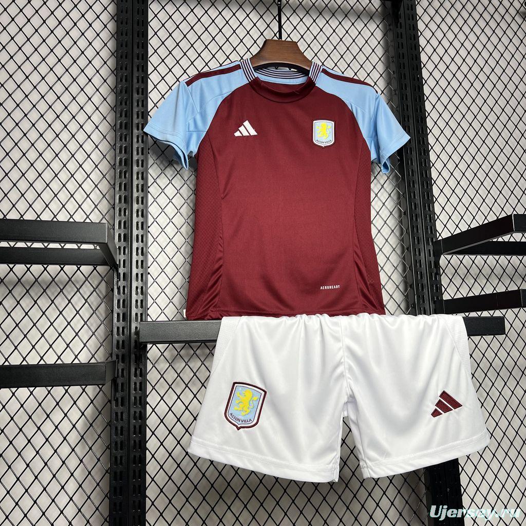 24/25 Kids Aston Villa Home Jersey