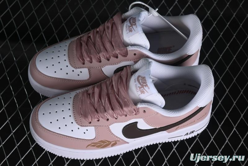 Nike Air Force 1 '07 Low Casual Sneakers in Dusty Rose with Hand-Painted Details - CV8699-578