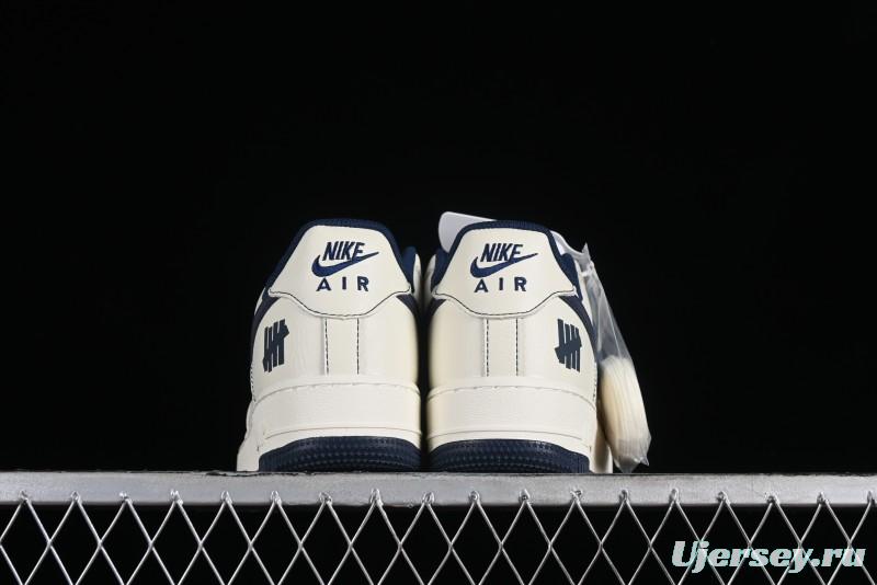 Nike Undefeated Air Force 1'07 Low Casual Sneakers in Deep Blue with Custom Leather and Reflective Details - UN2395-522