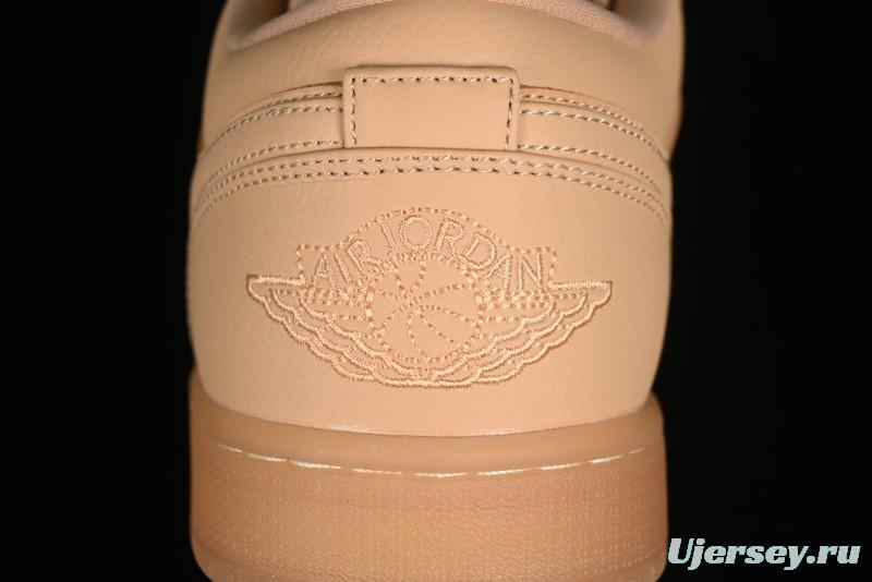 Nike Air Jordan 1 Low AJ1 Lifestyle Basketball Shoes in Warm Yellow with Gum Sole - FZ3972-294