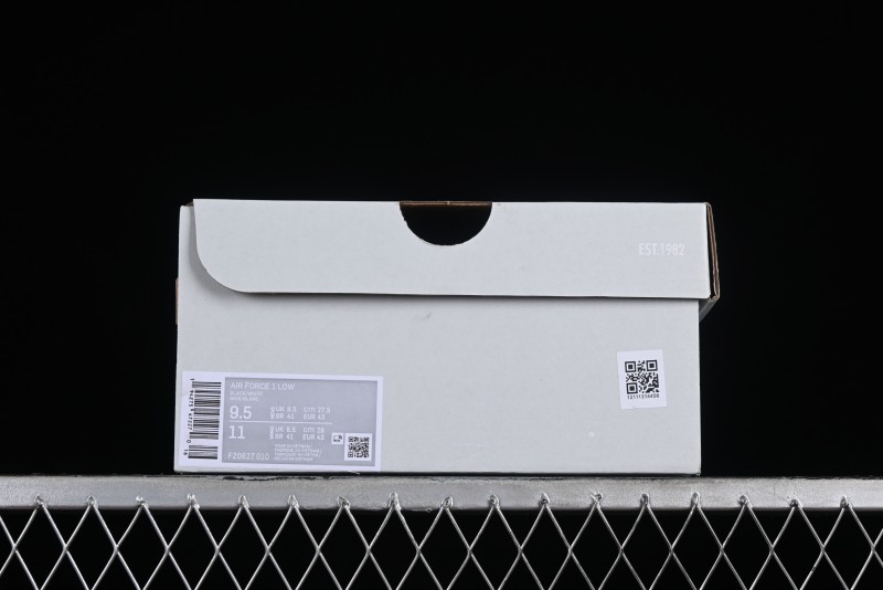 Nike Air Force 1 '07 Low Classic Black White Swoosh Casual Sneakers - FZ0627-010