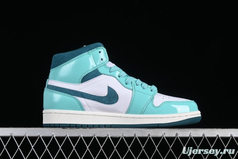 Nike Air Jordan 1 Mid "Bleached Turquoise" Casual Sneakers - DZ3745-300