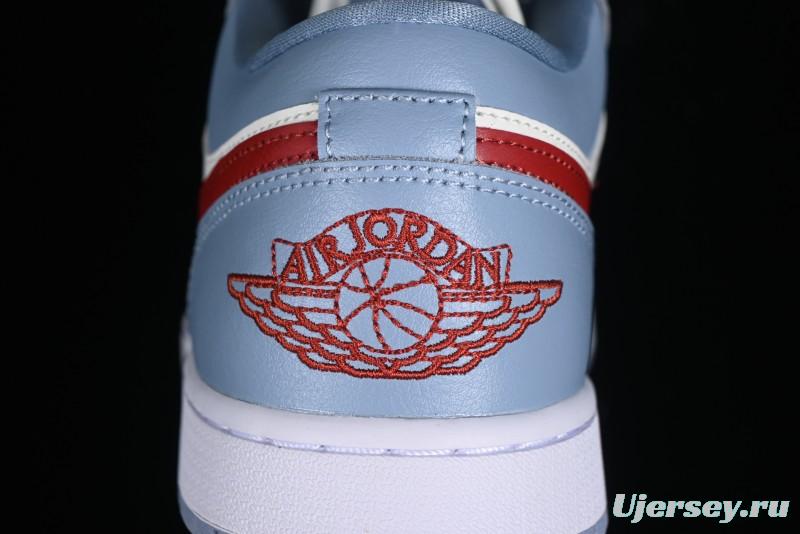 Nike Air Jordan 1 Low AJ1 White Blue Red Toe Casual Sneakers - DC0774-164