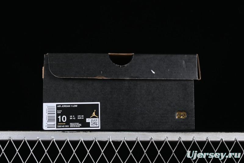 Nike Air Jordan 1 Low AJ1 Black Green Low Top Lifestyle Basketball Shoes - 338145-003