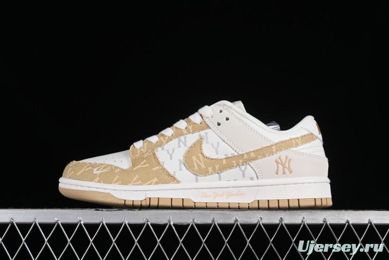 Nike SB Dunk Low MLB Collaboration - Yellow Denim Anniversary Custom Low-Top Casual Skate Shoes - DQ1098-346