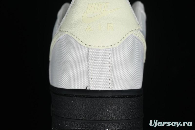 Nike Air Force 1 '07 Low White Black Canvas Casual Sneakers - FJ4160-002