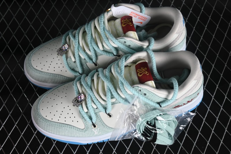 Nike SB Dunk Low Year of the Dragon Limited Edition - Gray Hook Dragon Soaring High Anniversary Premium Custom Low-Top Casual Skate Shoes - SJ2068-230