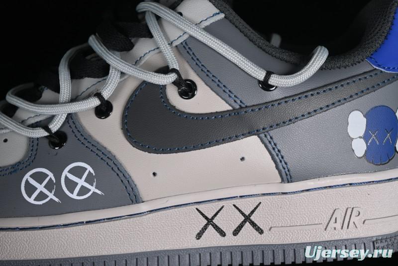 Nike Air Force 1 '07 Low Custom Strap Casual Sneakers with Kaws Collaboration - KS6869-333