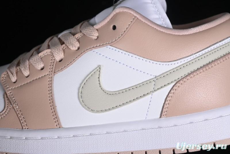 Nike Air Jordan 1 Low AJ1 White Pink Low-Top Casual Sneakers - DC0774-120