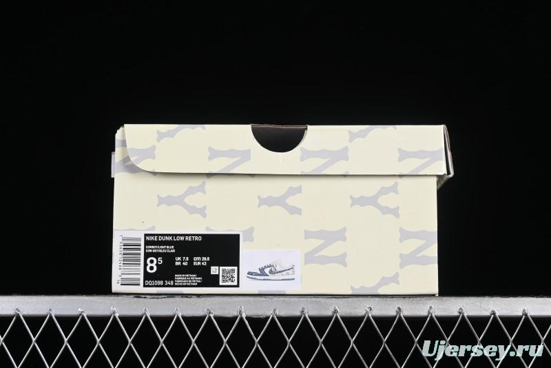 Nike SB Dunk Low MLB Collaboration - Blue Denim Anniversary Custom Low-Top Casual Sneakers - DQ1098-348