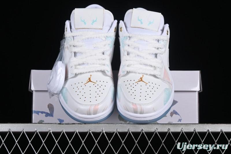 Nike Air Jordan 1 Low AJ1 Chinese New Year Limited Edition New Chinese Style Custom Steam Puppet - Third Prince Ao Bing Low Top Casual Sneakers FN8901-164