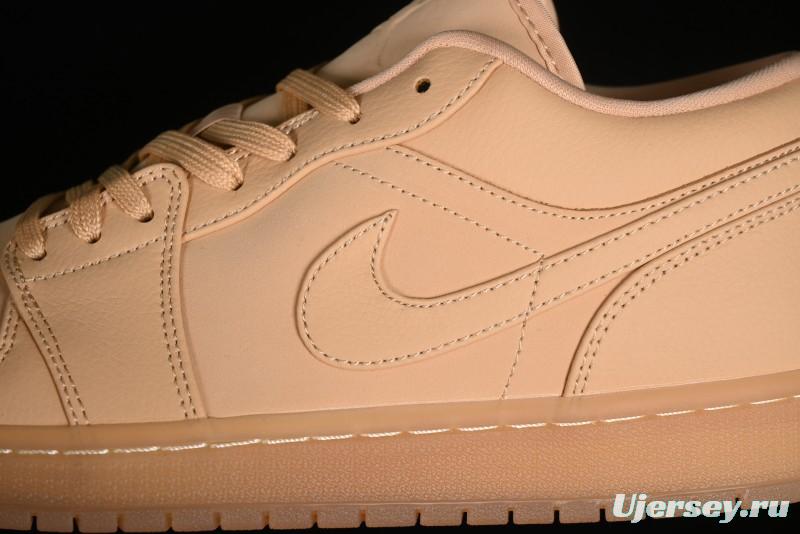 Nike Air Jordan 1 Low AJ1 Lifestyle Basketball Shoes in Warm Yellow with Gum Sole - FZ3972-294
