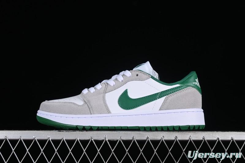 Nike Air Jordan 1 Low Golf Shoes Grey White Green - DD9315-112