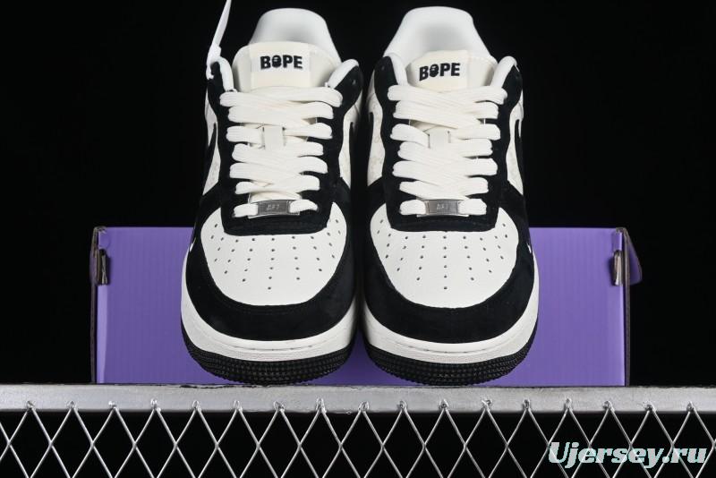 Nike Air Force 1 '07 Low BAPE Collaboration - White Black Camo Casual Sneakers - BA8806-845