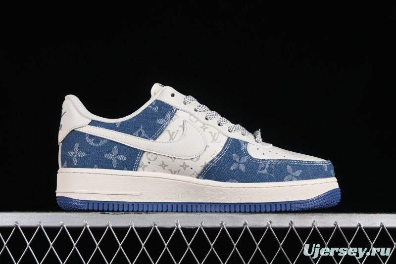 Nike Air Force 1 '07 Low LV Collaboration - Fluorescent Tie-Dye Denim Low-Top Casual Sneakers DD8686-400