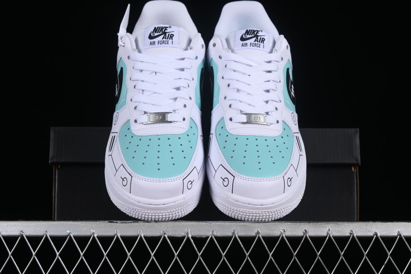 Nike Air Force 1 '07 Low PS5 Gaming Theme Ice Green Casual Sneakers - CW2288-114