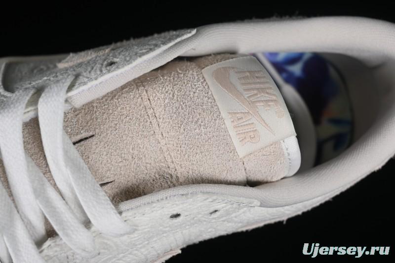 Nike CP3 x Air Jordan 1 Low AJ1 Floral Embossed White Casual Sneakers - FZ0455-200