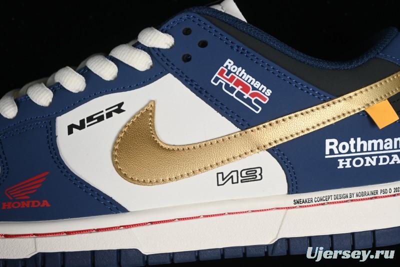 Nike SB Dunk Low Retro White Blue Collaboration Low-Top Casual Skateboarding Shoes - MU0232-365