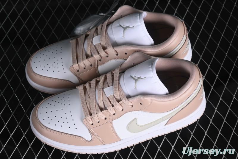 Nike Air Jordan 1 Low AJ1 White Pink Low-Top Casual Sneakers - DC0774-120