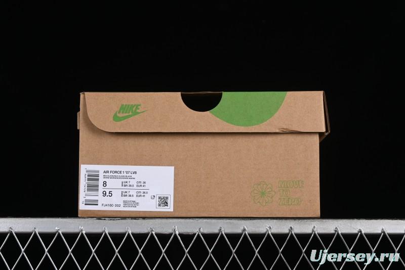 Nike Air Force 1 '07 Low White Black Canvas Casual Sneakers - FJ4160-002