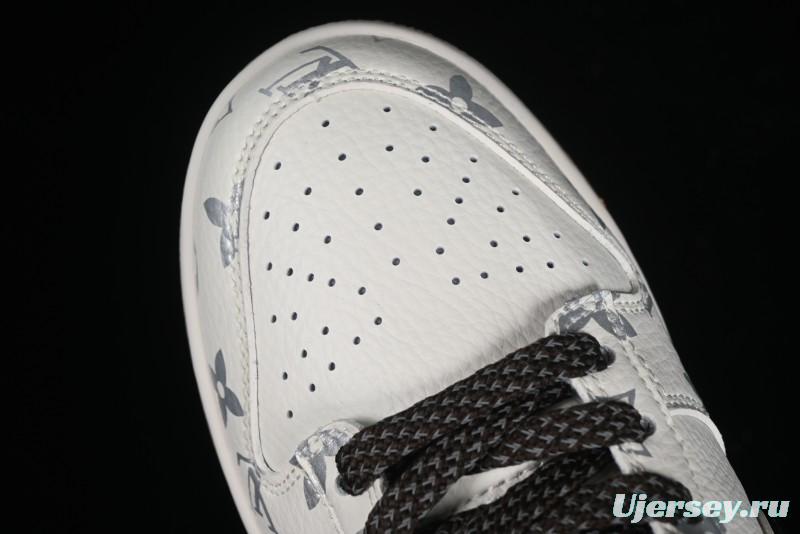 Nike Dunk Low LV Louis Vuitton - Beige Black Denim Anniversary High-End Custom Sneakers - DQ1098-341