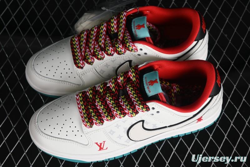 Nike SB Dunk Low LV Collaboration - Beige Violent Bear Anniversary High-End Custom Low-Top Casual Skate Shoes - SJ2068-240