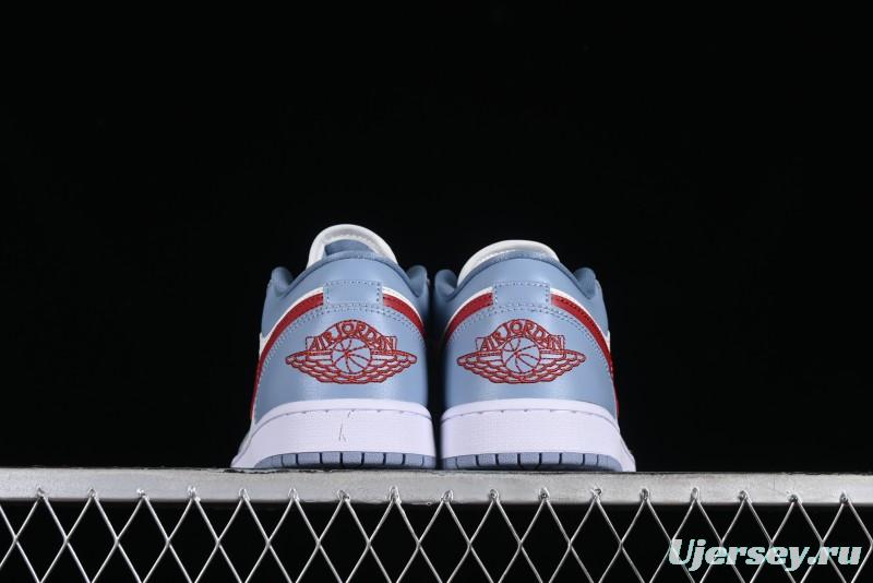 Nike Air Jordan 1 Low AJ1 White Blue Red Toe Casual Sneakers - DC0774-164