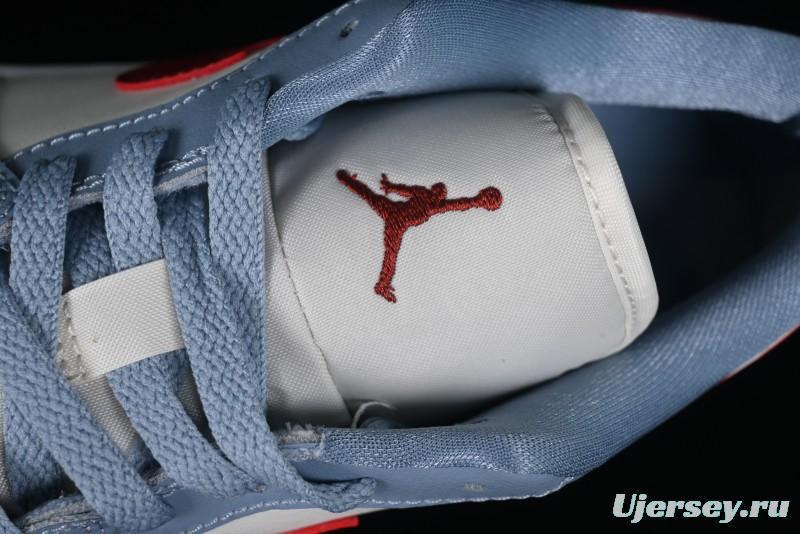 Nike Air Jordan 1 Low AJ1 White Blue Red Toe Casual Sneakers - DC0774-164