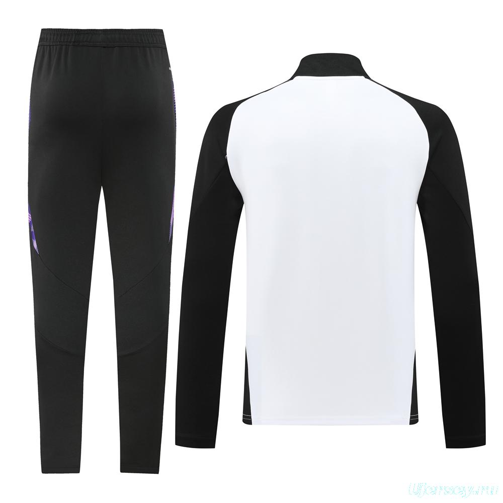 2024 Germany White/Black Full Zipper Jacket +Long Pants