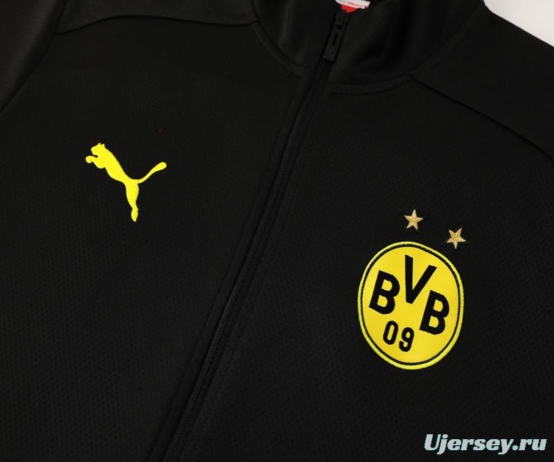 24/25 Borussia Dortmund Black/Yellow Full Zipper Jacket +Long Pants