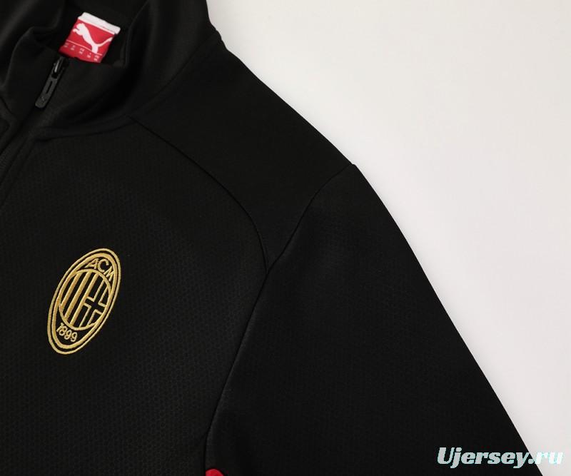 24/25 AC Milan Black/Red Full Zipper Jacket +Long Pants