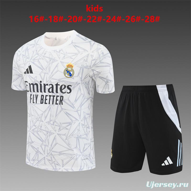 24/25 Kids Real Madrid White Special Short Sleeve Jersey+Shorts