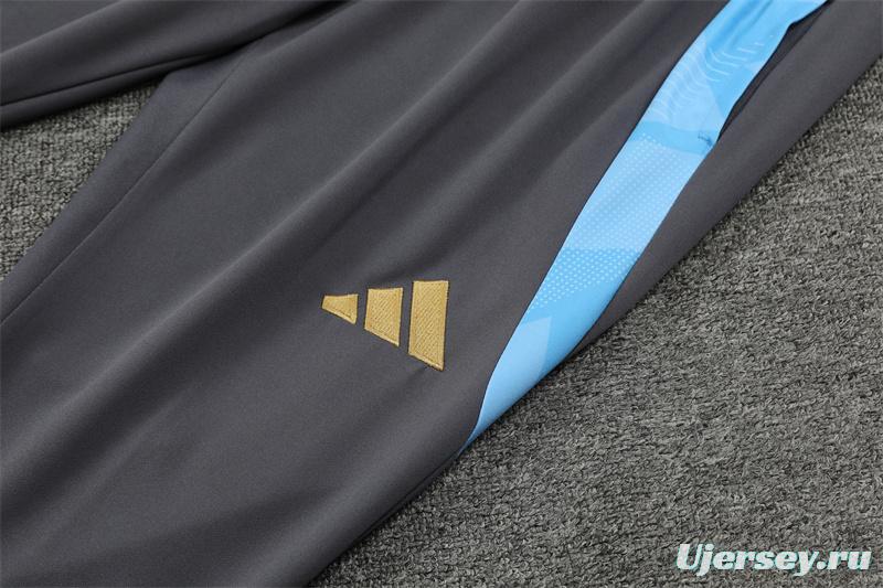 2024 Argentina Golden Half Zipper Jacket+Long Pants