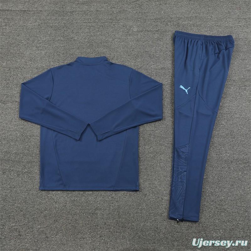 24/25 Manchester City Navy Half Zipper Jacket+Long Pants