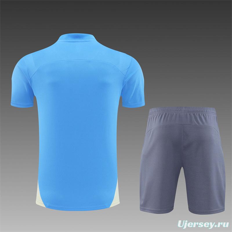 24/25 Manchester City Sky Blue Short Sleeve Jersey+Shorts