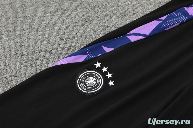 2024 Germany Purple Half Zipper Jacket+Long Pants